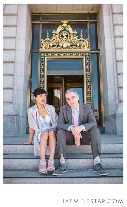 sachin and babi light blue dress San Francisco City Hall Elopement : Christine+Paul